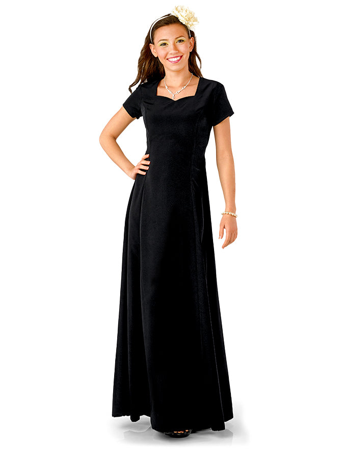 black mid length dress